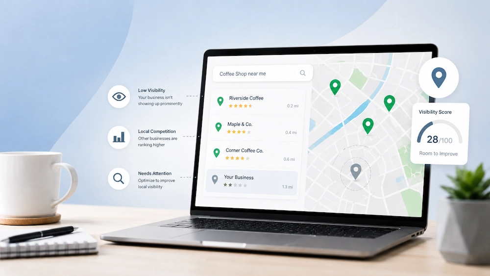 Business not showing prominently on a local map search